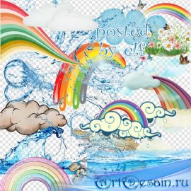  PNG клипарт - Вода, радуга, облака