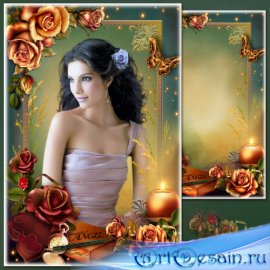 Цветочная рамка с изящными розами - Романтическое настроение
