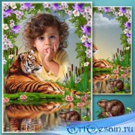 Рамка для фото с символом года - Портрет с тигром 16