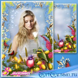 Цветочная рамка с одуванчиками к 8 Марта - Весеннее настроение