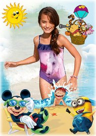 Рамка для летних фотографий - Каникулы с любимыми героями мультфильмов на море